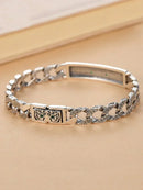 Pulseira masculina Tigre banhado a prata