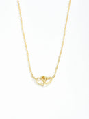 Colar Feminino Tiny Double Hollow Heart